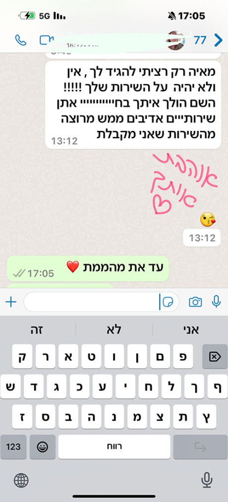 אין ולא יהיה על השירות שלך